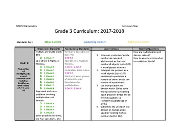 Preview of Grade 3 Math Curriculum Map Based on NJDOE Curriculum Framework