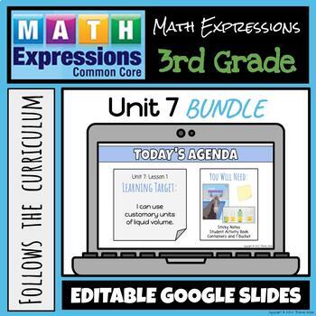 Preview of Grade 3 Math Expressions (2018 Common Core Edition) Unit 7 BUNDLE