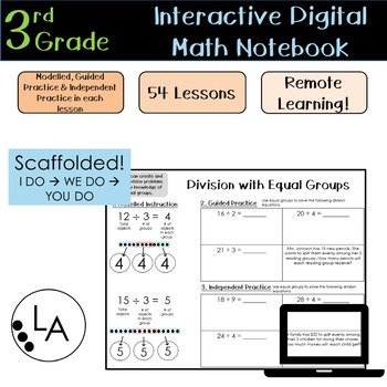 Preview of Grade 3 Math Interactive Digital Notebook - Full Page