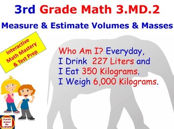 Preview of Grade 3 Math Interactive – Measure and Estimate Volumes and Masses 3.MD.2