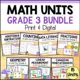 Grade 3 Math Units Bundle (Ontario) Worksheets, Centers, T