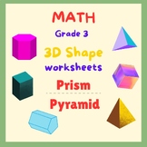 Grade 3 Math Worksheets: Exploring 3D Shapes - Prisms and 