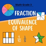Grade 3 Math Worksheets: Fractions and Shape Equivalence
