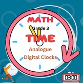 Grade 3 Math Worksheets: Telling Time with Analog and Digi