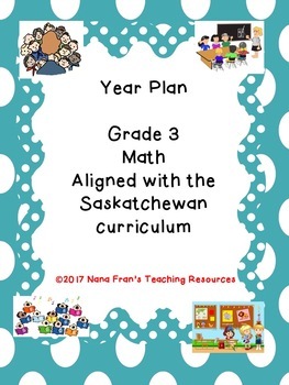 Preview of Grade 3 Math Year Plan Aligned with Saskatchewan Outcomes