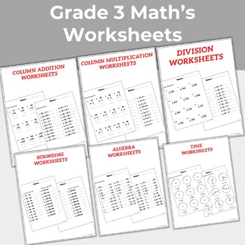 Preview of Grade 3 Math's Worksheets