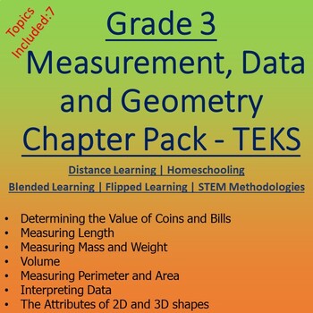 Preview of Grade 3 TEKS Measurement, Data, and Geometry - ISEE / SSAT | Distance learning