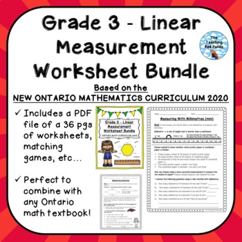 Preview of Grade 3 Measurement Unit Worksheet Bundle - ONTARIO MATHEMATICS CURRICULUM 2020