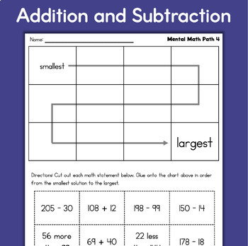 grade 3 mental math worksheets addition subtraction multiplication division