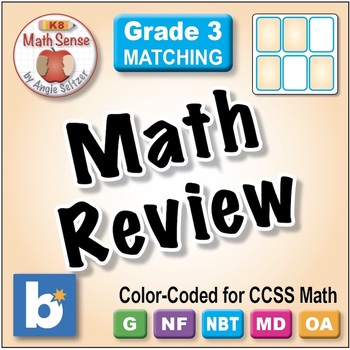 Preview of Grade 3 Mixed Review: BOOM Digital Learning Task Cards | Matching Sampler