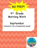 Grade 4 Morning Work September