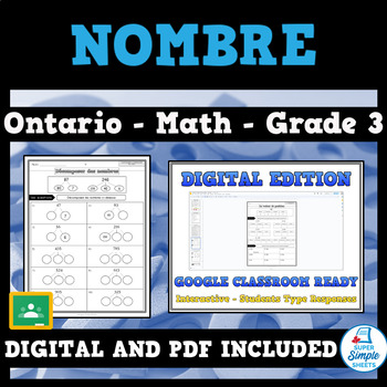 Preview of Grade 3 - New Ontario Math Curriculum 2020 - Number - FRENCH VERSION