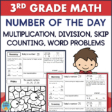 3rd Grade NUMBER OF THE DAY Worksheets Multiplication Divi