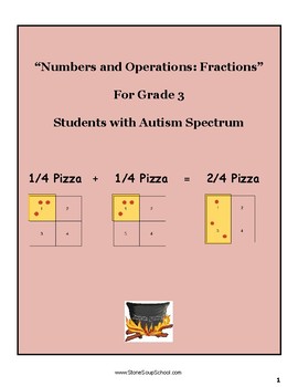 Preview of Grade 3, CCS: Fractions and the Art of Serving Pizza for students with Autism