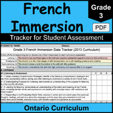 Grade 3 Ontario French Immersion Assessment Tracker | PDF