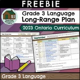 Grade 3 Ontario 2023 LANGUAGE Long-Range Plan FREEBIE | Te