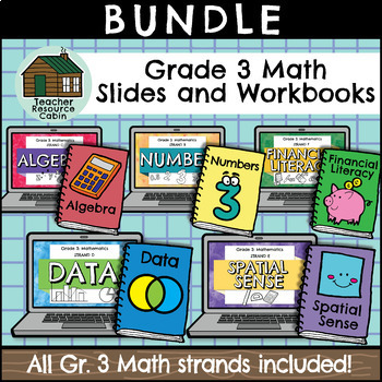 Preview of Grade 3 Ontario MATH Workbooks and Google Slides™