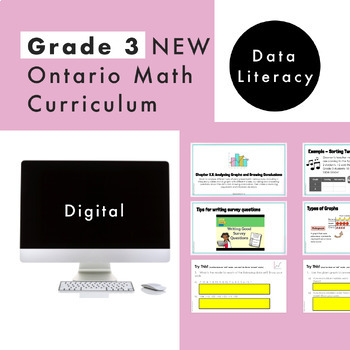 Preview of Grade 3 Ontario Math - Data Literacy - Digital Google Slides + Form