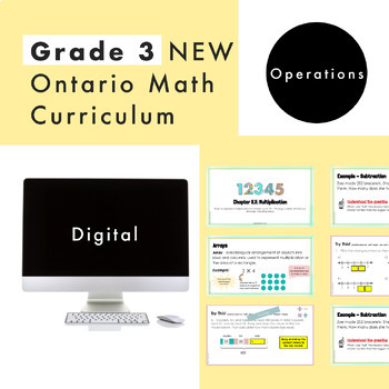 Preview of Grade 3 Ontario Math - Operations Curriculum - Digital Google Slides+Form