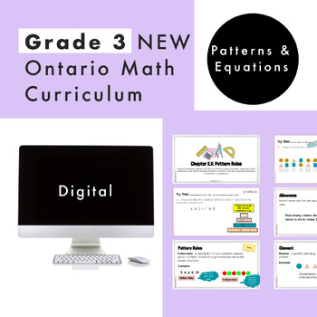 Preview of Grade 3 Ontario Math - Patterns & Equations - Digital Google Slides + Form