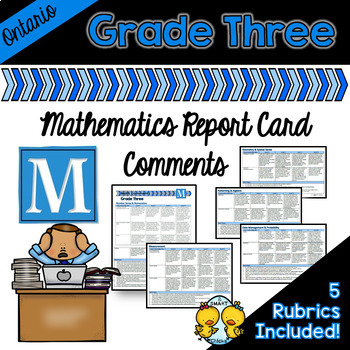 Preview of Grade 3 Ontario Mathematics Report Card Comments