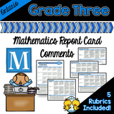 Grade 3 Ontario Mathematics Report Card Comments