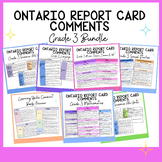 Grade 3 Ontario Report Card Comments Bundle - All subjects
