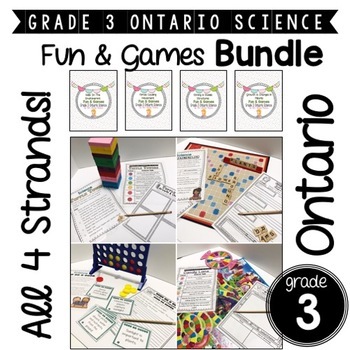 Preview of Grade 3 Ontario Science | Fun & Games | BUNDLE! ALL 4 STRANDS!