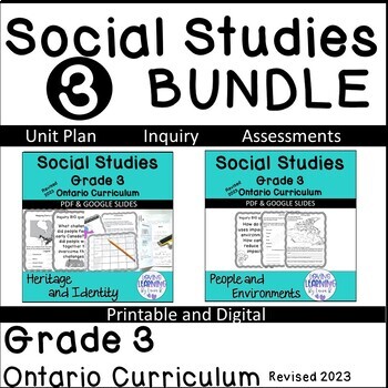 Preview of 2023 Grade 3 Ontario Social Studies BUNDLE Strand A & B complete units  PDF  GS