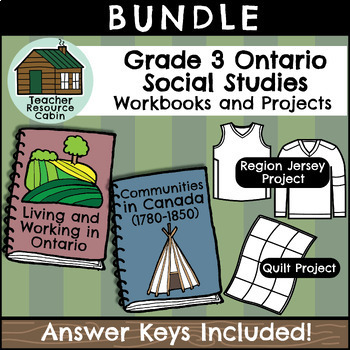 Preview of Grade 3 Ontario Social Studies Workbook Bundle