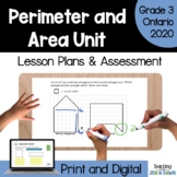 Grade 3 Perimeter and Area Unit - Ontario Math 2020 - PDF 
