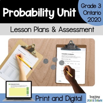 Preview of Grade 3 Probability Unit - Ontario Math 2020 Data Strand - PDF and Slides