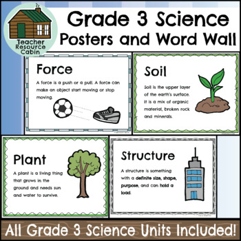 Preview of Grade 3 SCIENCE Word Wall and Posters (NEW 2022 Ontario Curriculum)