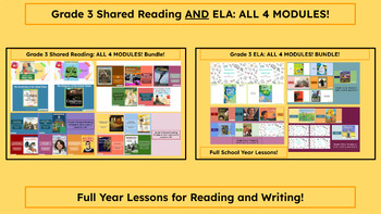 Preview of "Grade 3 SR and ELA (ALL Modules)" Google Slides- Bookworms Supplement