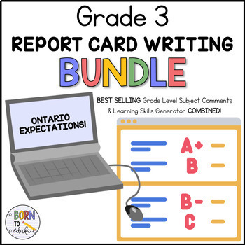 Preview of Grade 3 SUBJECT COMMENTS & LEARNING SKILLS GENERATOR for REPORT CARDS BUNDLE