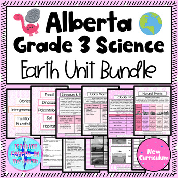 Preview of Grade 3 Science Alberta - NEW CURRICULUM - Earth Unit Bundle