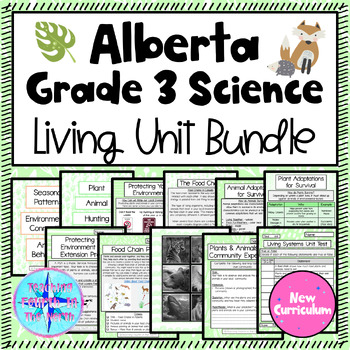 Preview of Grade 3 Science Alberta - NEW CURRICULUM - Living Systems Unit Bundle