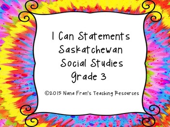 Preview of Grade 3 Social Studies I Can Statements and Teacher Checklist