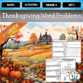 Grade 3 Thanksgiving Math Set 1 Multiplication Word Proble