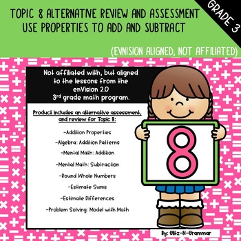 Preview of Grade 3, Topic 8-Alt. Assessment/Review (Envision Aligned, Not Affiliated)