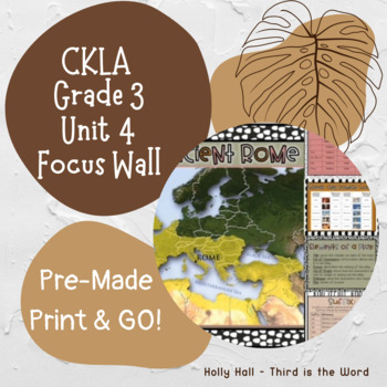 Preview of CKLA Grade 3 Unit 4 Focus Wall
