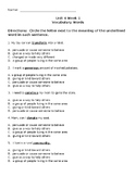 Grade 3 Unit 4 Vocabulary Test for Savvas