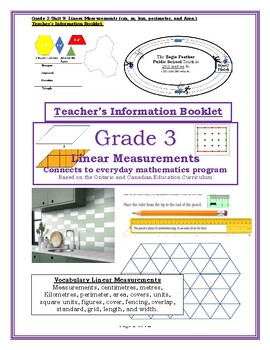 Preview of Grade 3 Unit 9: Linear Measurements (cm, m, km, perimeter, and Area.)