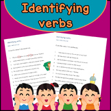 Identifying verbs Identifying and using verbs worksheets grade 3