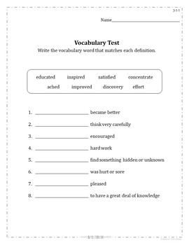Grade 3 WonderWorks Unit 1 Weeks 1-5 Modified Vocabulary for Special Needs