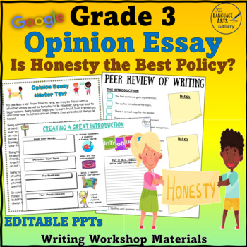 Preview of Grade 3 Writing Workshop OPINION ESSAY on Honesty