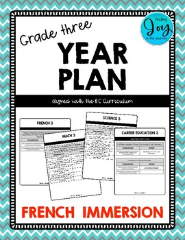Preview of Grade 3 Year Plan, French Immersion
