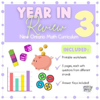 Preview of Grade 3 Year in Review Math Worksheets - Test Prep / Diagnostics