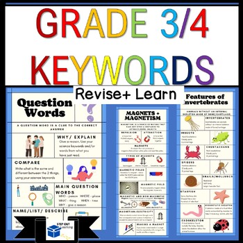 Preview of Grade 3 and 4 Keyword/vocabluary revision book marks