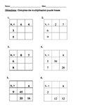 Grade 3 multiplication division puzzle boxes 4 worksheets 